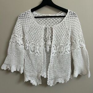 Vintage Crochet Front Tie Top